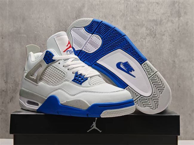Women's Running weapon Jordan 4 White/Royal Shoes 082